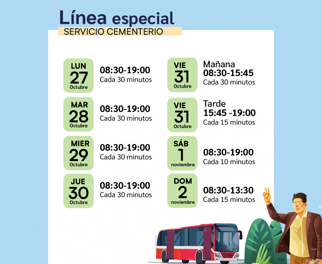 Horario especial cementerio 2025